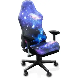 Gaming Chair Covers Slipcovers,  Printing Stretchable Elastic Computer Reclining Gaming Chair Seat Cover with Armrest Cover (No Chairs)(L)