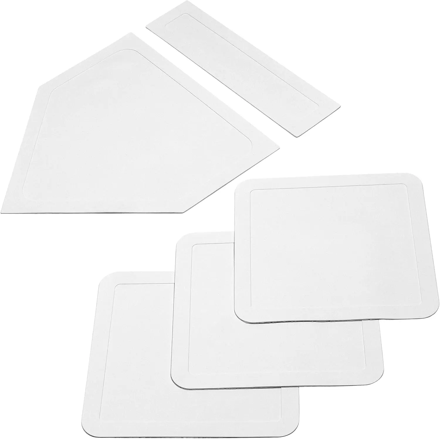 5-Piece Baseball & Softball Rubber Base Set - Heavy-Duty Rubber, Lightweight Field Bases for Family Games, Coaching Sessions, Field Setup, Adults, Durable, Unisex, Portable, Flexible, Sporting Gear, All Skill Levels, Long-Lasting, Field Accessories
