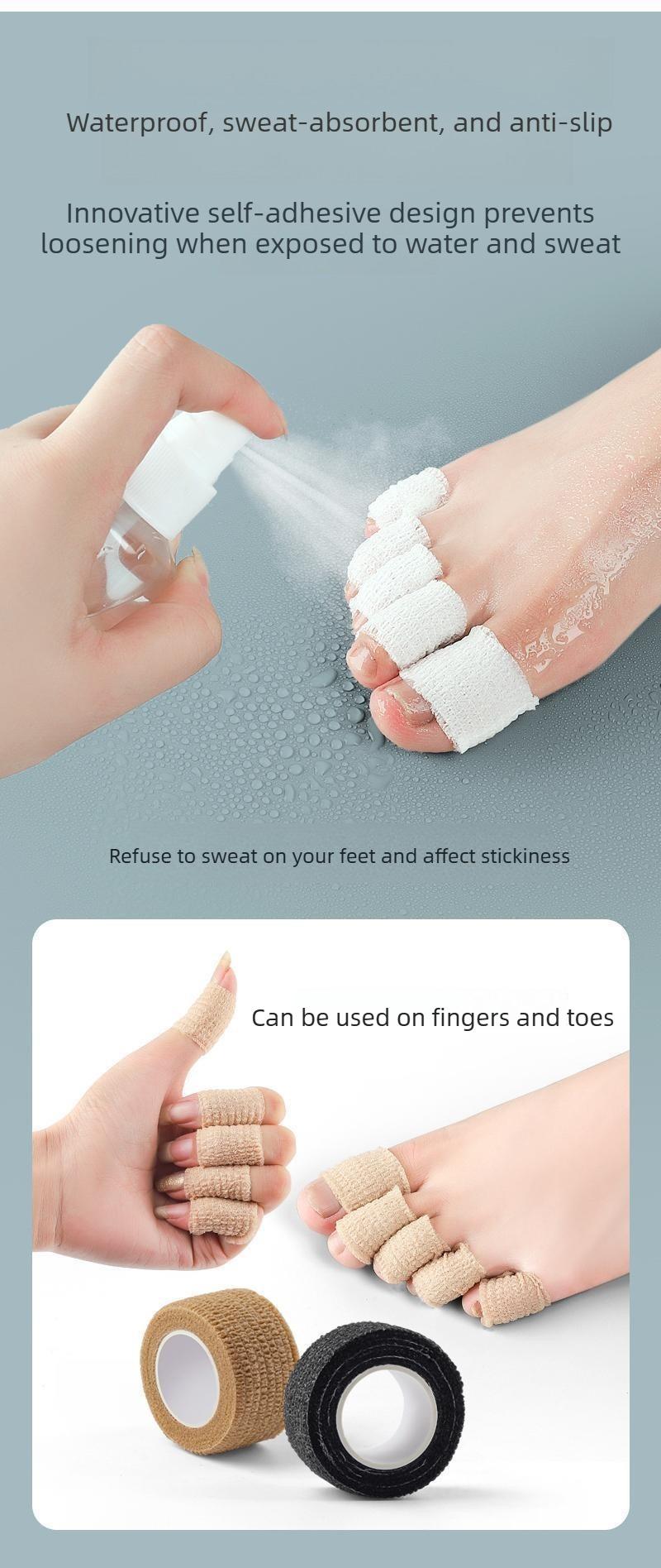 4pcs anti-friction toe protectors, 0.99 in × 177.17 in; for rough work; prevents friction on toes, protects shoes from abrasion, prevents toes from being squeezed—an essential anti-friction tool