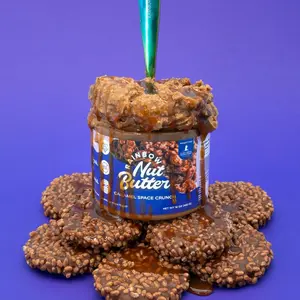 SPACE CRUNCH Caramel Peanut Butter Treat Flavor Sweet Dessert  Snack Crunchy Chocolate Indulgent Creamy Rainbow Nut Butter