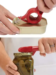 Auto Safety Master Opener - Effortless Opening, Style Swiss Design with Lock-On Technology Stainless Steel Can Opener Bottle Opener Smooth Edge Secure Grip