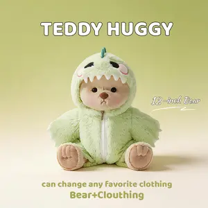 TEDDY HUGGY Clothes Only - For 12-Inch Plush Bears |12-Inch Green Dinosaur Jumpsuit