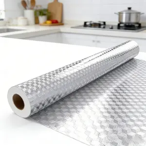 Thickened Aluminum Foil Sticker Kitchen Oil-proof Mold-proof Waterproof Moisture-proof Cabinet Mat Drawer Liner Self-adhesive Extra Thick for Kitchen Use