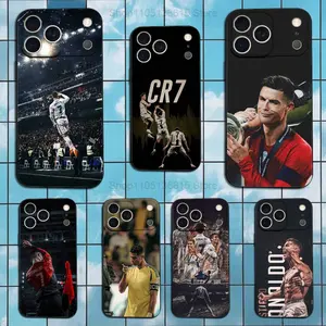 FOOTBALL SPORT Case For iPhone 17,16,15,14,13,12,11 Plus,Pro Max,R-ROnAlDo Cr7  Soft Silicone Black Cover Cellphone Smartphone