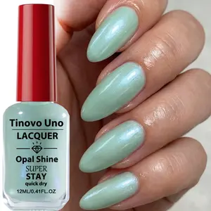 Tinovo Uno 12ml Light Mint Green Nail Polish dries completely in just one minute after application, requires no curing, resists smudging, and is long-lasting and durable—perfect for spring and summer.