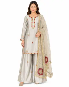 Plazoo Set – Elegant Ethnic Wear, 3PC Satin set, Crafted in Classy Tones with Premium Fabric & Detailing