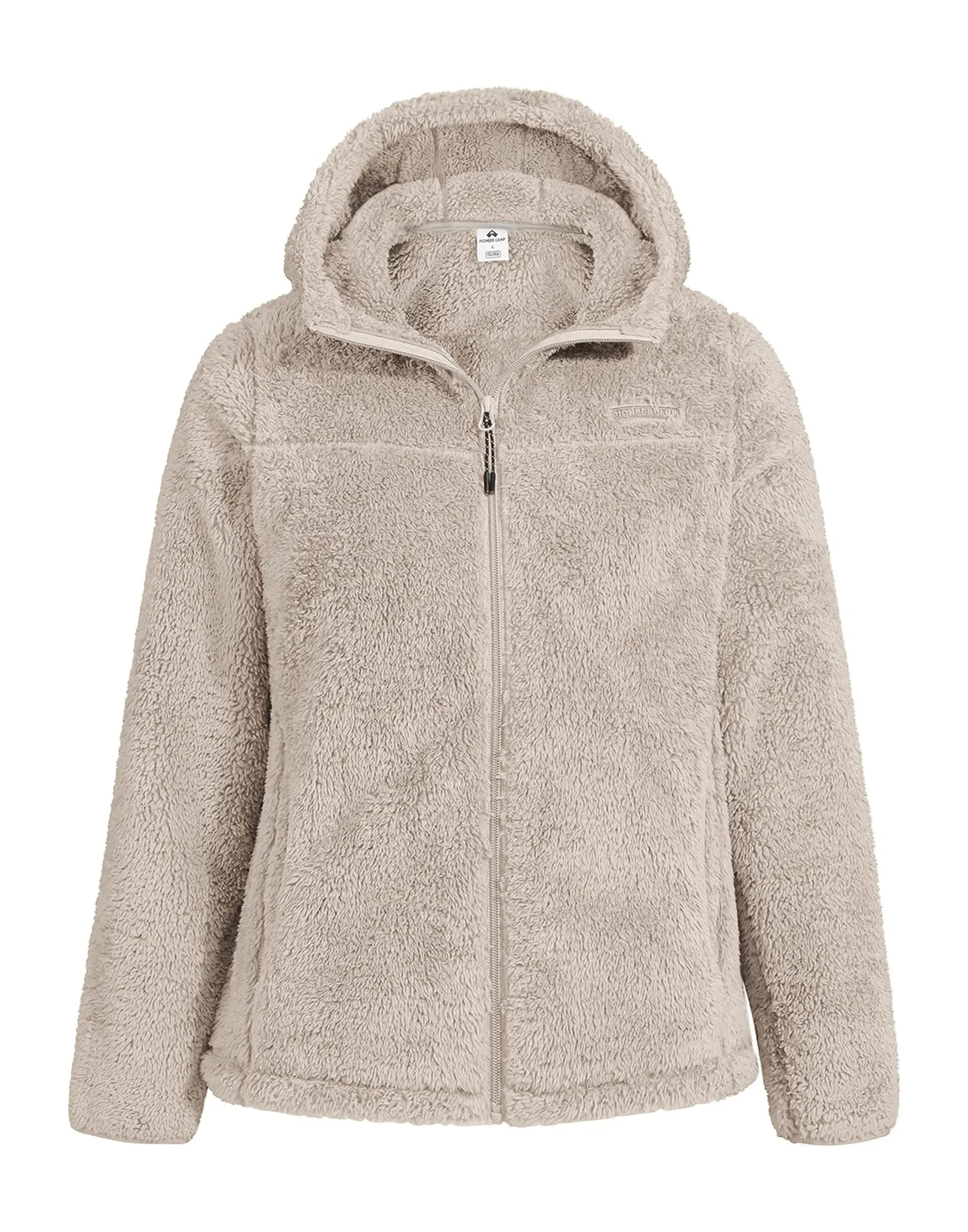 Pioneer Camp Women's Fuzzy Fleece Jacket Full Zip Up Lightweight Warm Soft Fleece Coat with hood for Spring Fall Winter