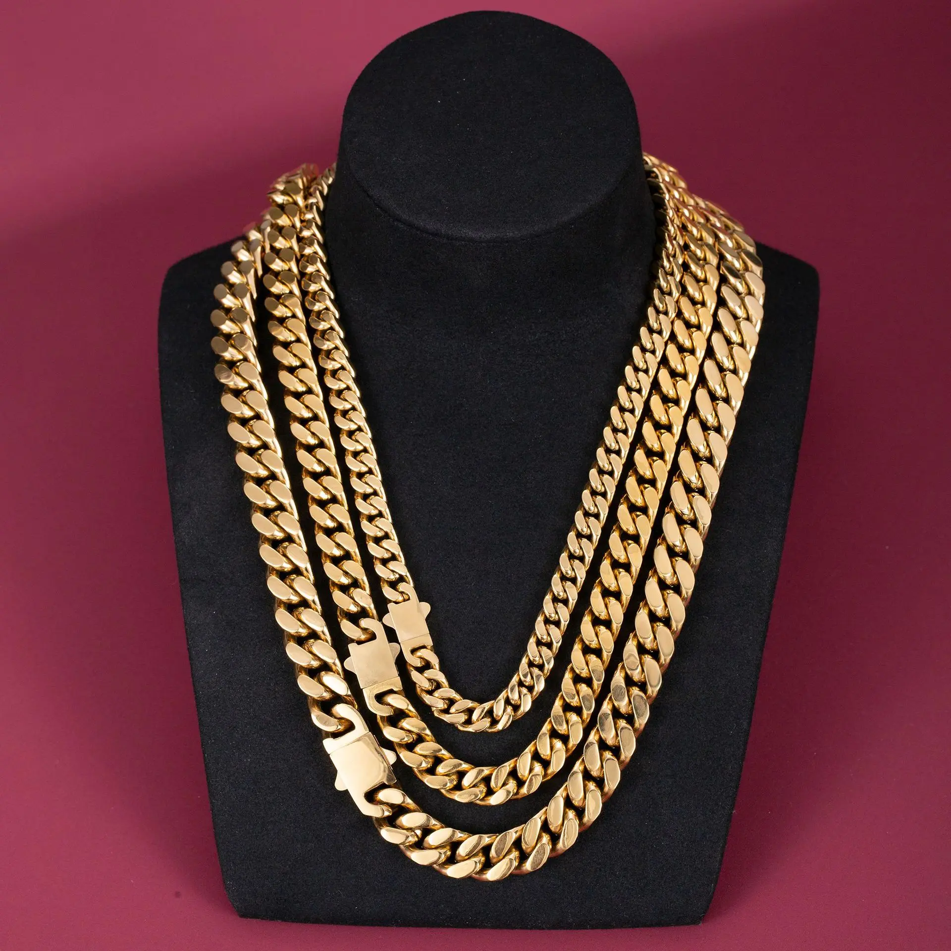 Cuban Link Chain Necklace - 6/8/10mm, 18-26in 18K Gold Plated Stainless Steel, 4-Sided Polished Anti-Tarnish Waterproof Unisex Chunky Jewelry, Gold Statement Layered Necklace for Hip Hop Street Fashion, Ideal Gift