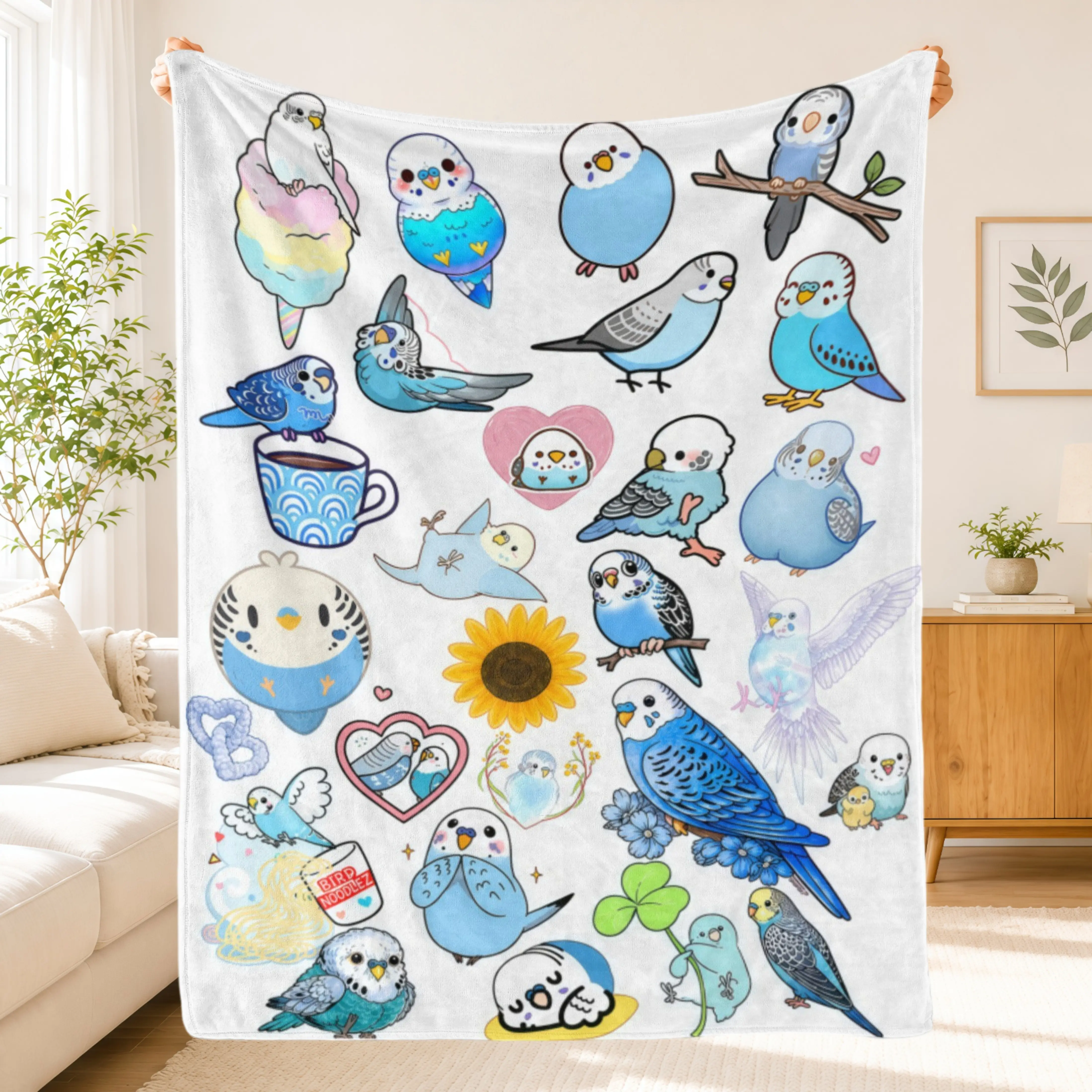 Tropical Macaw Parrot Blanket Soft Flannel Throw Blanket,Jungle Bird Nature Print Cozy Lightweight Blanket for Bed Couch Sofa,Adult Kids Bedroom Living Room Decor Birthday Christmas Gift