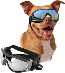 Dog Goggles Large Breed, Large Dog Sunglasses Eye Protection for Dogs Windproof Goggles for Medium Large Dog Riding Biking Driving, Black PETLESO