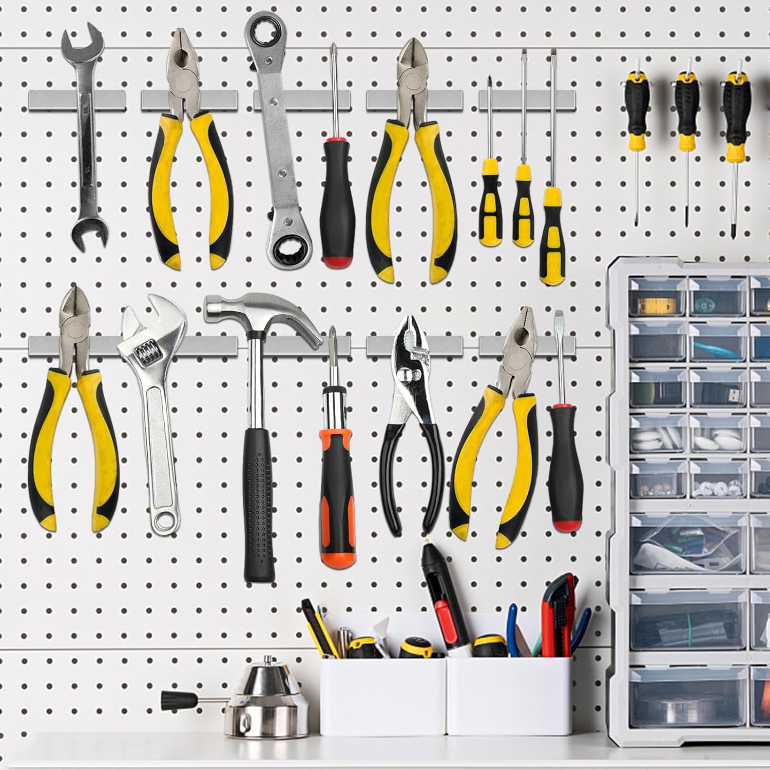 Strong Neodymium Magnets Bar, 12 Pack Powerful Rare Earth Magnets with Double-Sided Adhesive, Waterproof Magnetic Magnet Strips Heavy Duty Perfect for Kitchen, DIY, Office - 60 x 10 x 3 mm