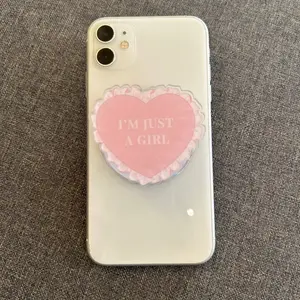 Coquette Pink Heart “I’m Just a Girl” MagSafe Phone Grip – Cute Soft Aesthetic Magnetic Pop Socket & Kickstand – Girly Gift