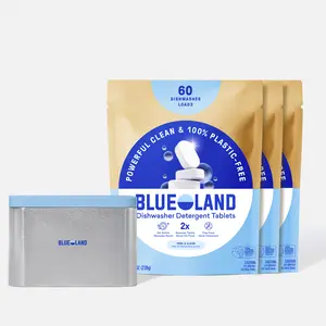 Blueland Dishwasher Tablets, 1 Year Supply, Plastic-Free Mineral & Plant-Based Eco-Friendly Dish Soap Tablets with Reusable Storage Tin