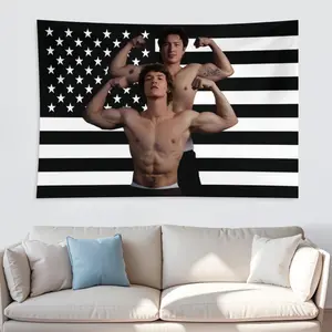Vintage Heated Rivalry Rectangular Tapestry - 2x3FT (30x40in) Retro Game Day Flag with Modern Stripe Design, Wall Decor, Room Decor Home Textile, Classic Competition Gift for Boyfriend