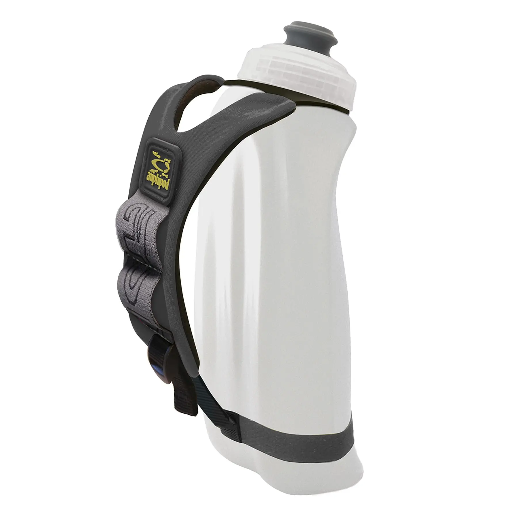 Hydraform Ergo Minimalist Handheld Water Bottle  Hydration Pack For Ultra-running Marathons & Walking - Charcoal/clear (16 Oz.)