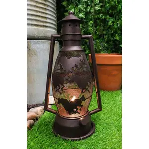 Old Fashioned Rustic Western Horses Electric Metal Lantern Lamp Or Shadow Caster