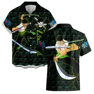 OP R0ron0a Z0r0 Green Hawaiian Shirt, Anime Merch Clothes Unique Gift For Men Women Fans
