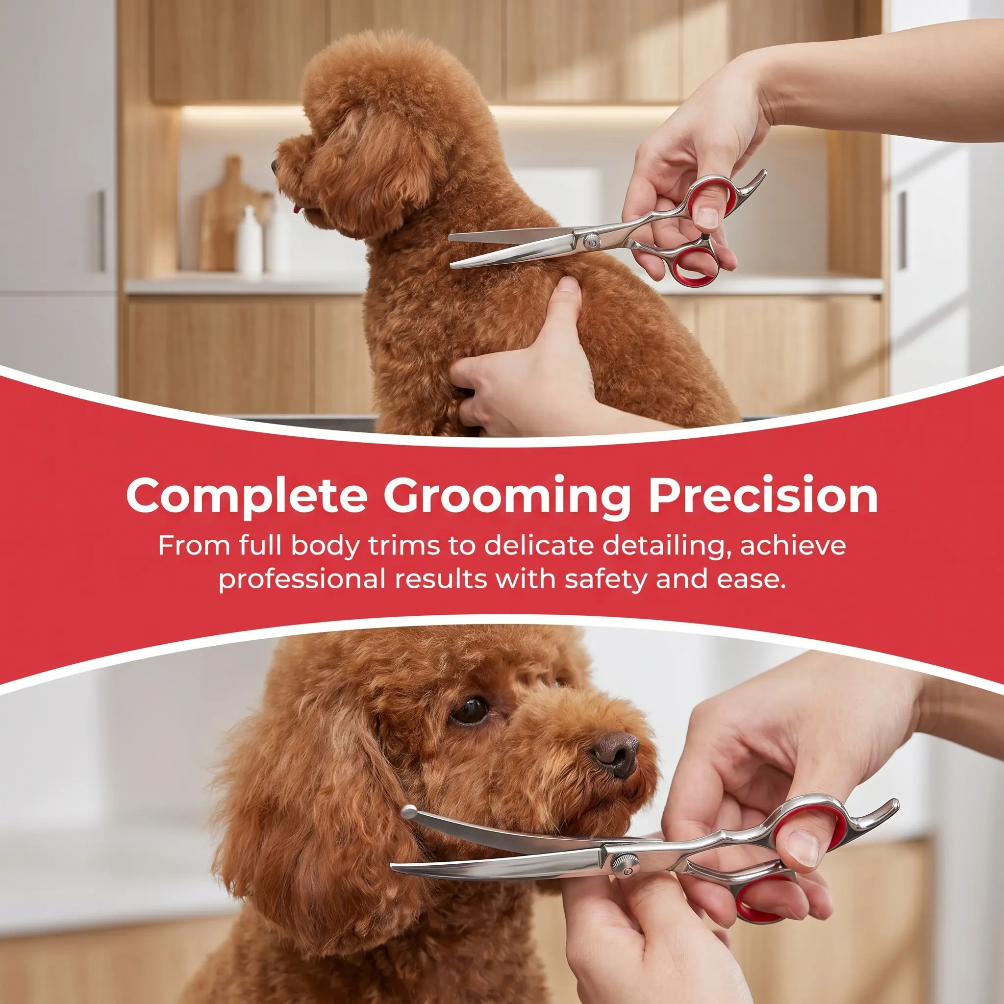 6-Inch Stainless Steel Safe Pet Grooming Scissors Set for Dogs – Professional Hair Cutting Tools for Easy and Precise Trimming