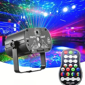 Party lights, DJ disco lights, LED strobe lights, projectors, stage projection lights, with remote control sound activation, suitable for family living rooms, party rooms, clubs, karaoke, KTV, bars, dance, holiday festivals, atmosphere lights