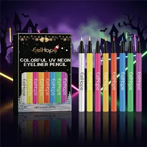 8-Color UV Neon Liquid Eyeliner, Halloween Rave Glow-in-the-Dark Hack, Blacklight Reactive & Smudge-proof, Ultimate Cyberpunk Artistry