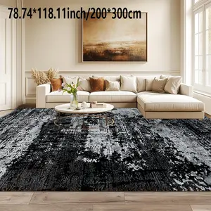 Black-gray modern wind area carpet machine washable home decor modern indoor rug sofa coffee table mat bedside mat kitchen study home carpet mat Home Decorative Rug