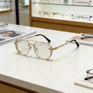 Men's Business Style Metal Frame Eyeglasses with Classic Tortoise Shell Accent Top Bar, Retro Trendy Fashion Eyewear Ideal for Daily Office Use, Business Meetings & Formal Social Occasions