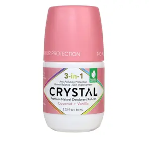 Crystal 3-in-1 BioHealth Deodorant, Coconut & Vanilla, Natural Odor Protection with Aloe & Hyaluronic Acid, Microbiome-Friendly, Moisturizing, Anti-Pollution Formula (2.25 Fl Oz)