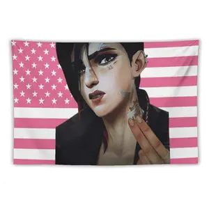 Arcane American Flag Tapestry |Wall Hanging, Gamer Flag, Nerdy Decor, Arcane Merch, Gamer Art, Gift for Gamer