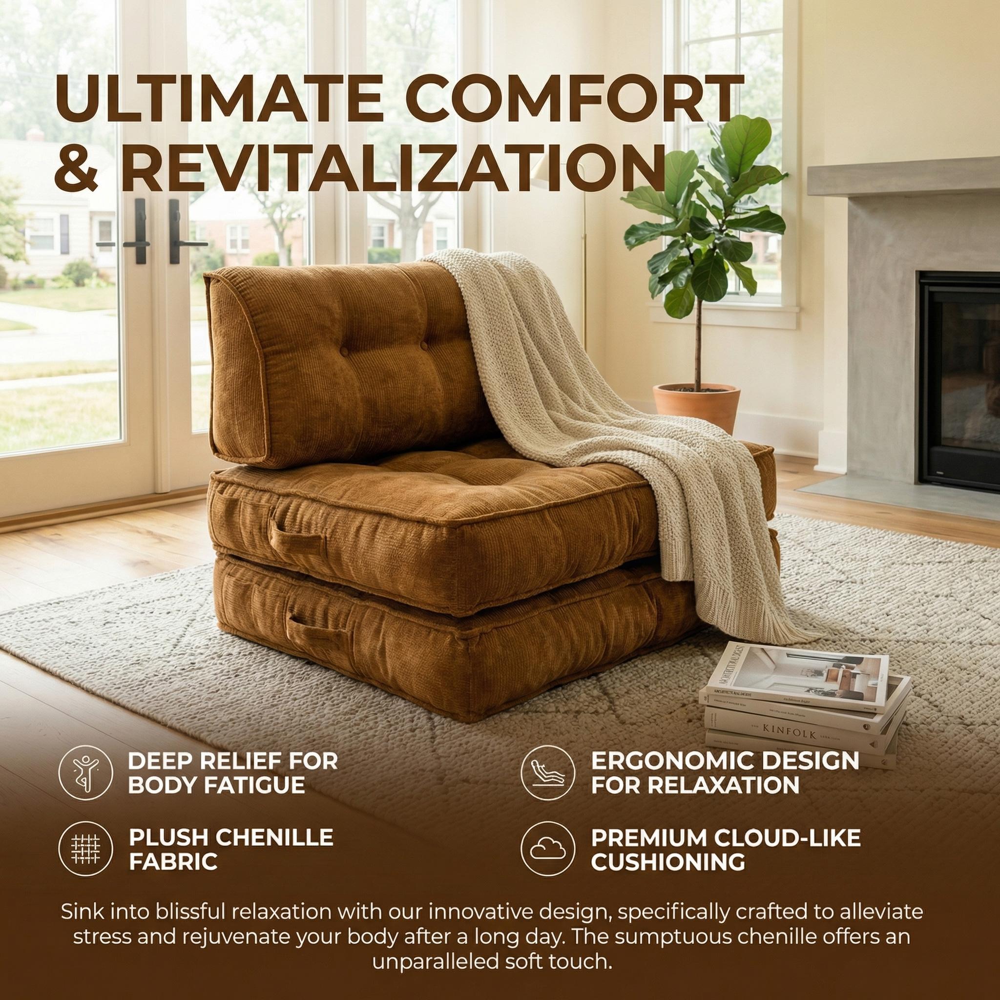 Convertible folding lazy sofa bed with backrest modular free combination small living room sofa, multiple combinations; Comfortable fabric boneless sofa