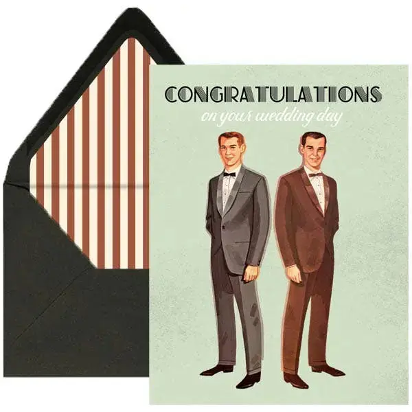 Vintage Grooms Wedding Card