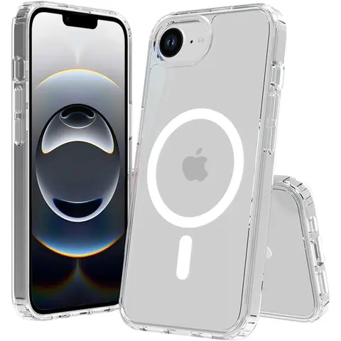 Magnetic Transparent Acrylic iPhone Case - Military Grade Drop Tested, Shockproof, Anti-Scratch, Slim Casing for iPhone 12/13/14/15/16/16E (SE4)/17 Pro Max Plus Handheld Devices, Magnetic Snap-On, Dust-Free Sound Cellphone Accessories