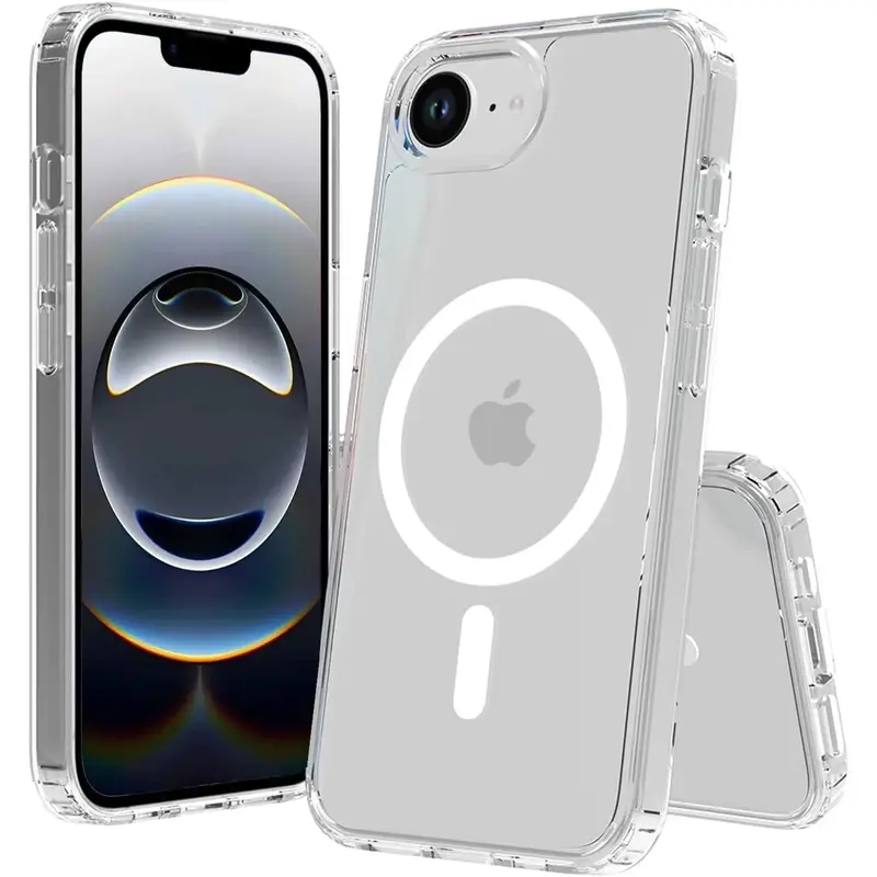 Magnetic Transparent Acrylic iPhone Case - Military Grade Drop Tested, Shockproof, Anti-Scratch, Slim Casing for iPhone 12/13/14/15/16/16E (SE4)/17 Pro Max Plus Handheld Devices, Magnetic Snap-On, Dust-Free Sound Cellphone Accessories