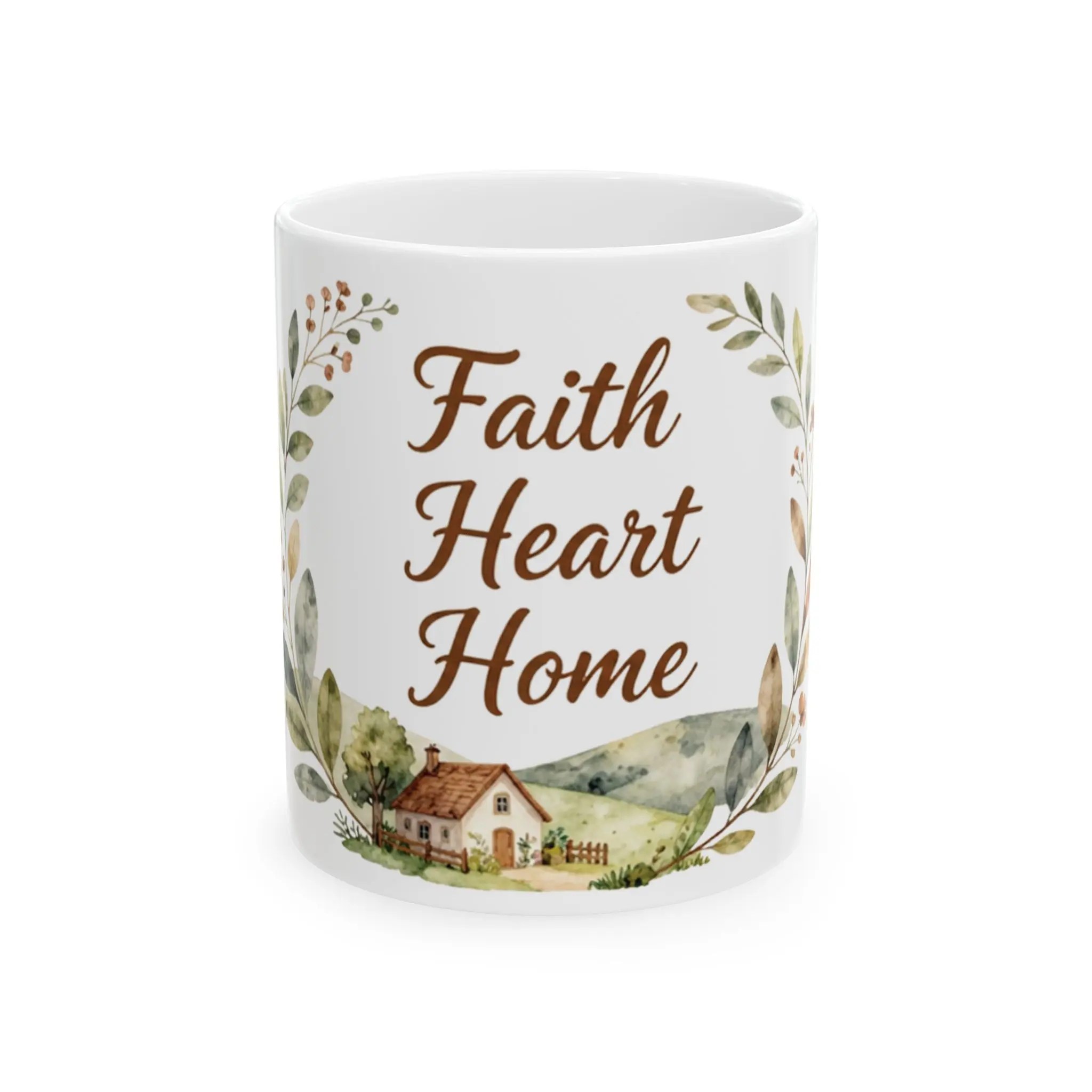 Faith Heart Home farmhouse cottage mug | ceramic coffee tea mug