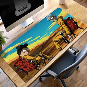 Rick and Morty Desert Heist Gaming Mouse Pad, Sci-Fi Cartoon Desk Mat, Funny TV Show Mat, Rick Sanchez Pad, Morty Smith Desk Mat Gift
