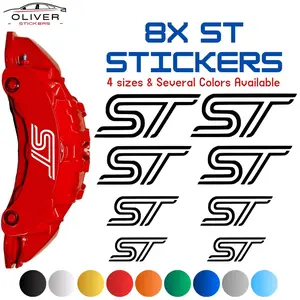8x ST. Brake Calipers Decal Stickers for Car