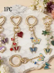 Sweet and exquisite butterfly bead keychain with luxurious texture, bead chain decoration design, fashionable and niche personalized pendant, elegant and fashionable exquisite style, can be used as a bag pendant Keychain for Bags
