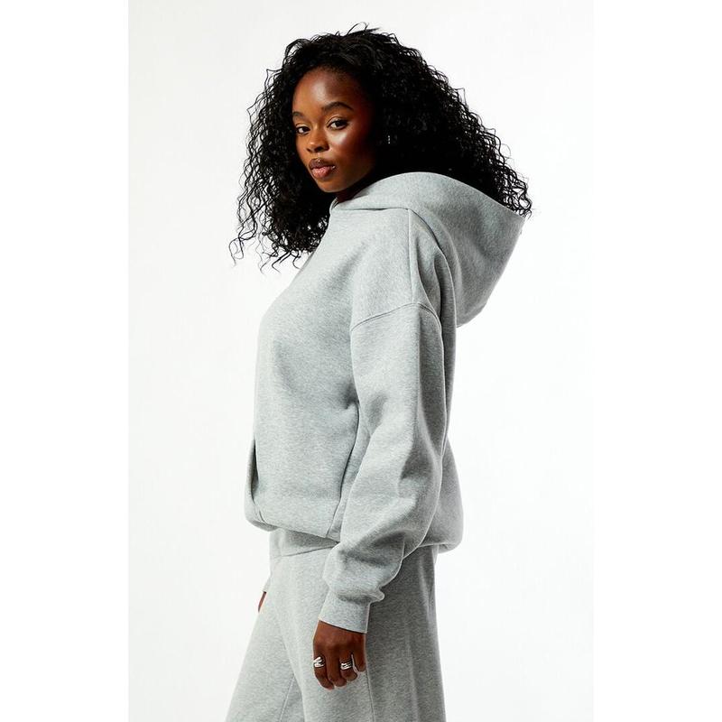 Pacsun Women's Heather Grey Ultra Soft Fleece Core Vintage Wash Pullover Hoodie