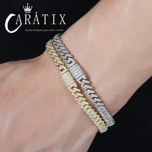 6mm Single Row Cuban Bracelet – Synthetic Moissanite Luxury Hip Hop Jewelry