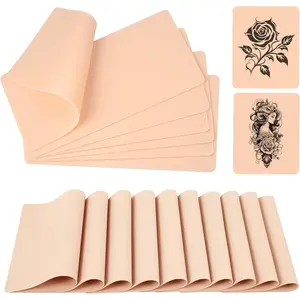 Blank Tattoo Practice Skin - 5/10/20 Pcs Double Sides Fake Skin Tattoo Skin for Practicing, 8*6 in Soft Practice Skin for Beginners and Experienced Tattoo Artists- Cosmetic eye black stick diy tattoo