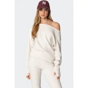 Plush Oversized Asymmetric Sweater Plush Oversized Asymmetric Sweater
