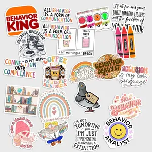Sticker Pack 20 Behavior Analyst Vinyl Sticker, Applied Behavior Science Decal for Laptop
