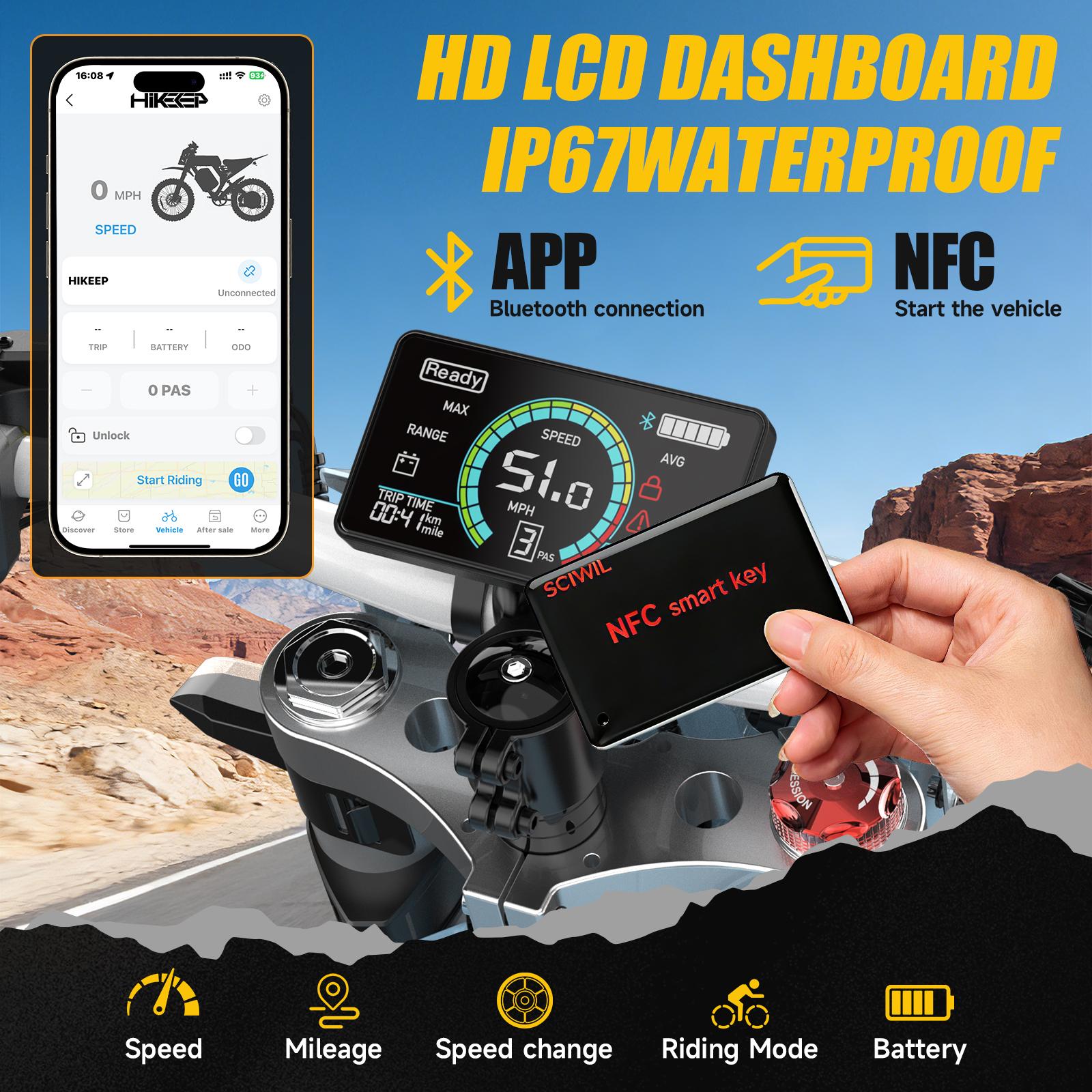 HiKeep MA-D All-Terrain Electric Mountain Bike for Adults, 5000W High Torque Power, 110 Miles Long Range, 19" Fat Tires Off-Road E-Bike with App & NFC Control