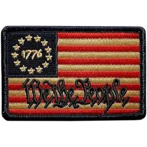 We The People Betsy Ross 1776 Flag Patch [Hook Fastener -3.0 X 2.0 - WP9]
