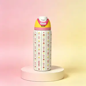 Stylish Owala FreeSip Insulated Stainless Steel Water Bottle with Straw, BPA-Free 32 Oz Sports Drinkware, Portable Vacuum Flask for Travel, Vertical Stripe Flower Design fathersdaygift