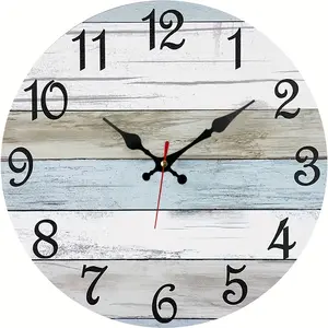10 inch A Vintage-Style Silent Wall Clock, Designed in a Rustic Country Theme, Perfect for Decorating Bathrooms, Kitchens, Bedrooms, And Living Rooms, As Well As for Festive Home Decor1