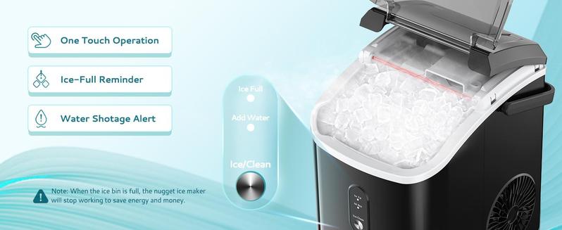 EUHOMY Best-Selling Countertop Nugget Ice Maker with Handle: 33 lbs of Ice in 24 Hours, 6-Minute Ice Readiness, Removable Cover, Auto-Cleaning, Includes Basket and Scoop, Perfect for Home, Kitchen, Parties & Camping EUHOMY Best-Selling Countertop Nugget Ice Maker with Handle: 33 lbs of Ice in 24 Hours, 6-Minute Ice Readiness, Removable Cover, Auto-Cleaning, Includes Basket and Scoop, Perfect for Home, Kitchen, Parties & Camping