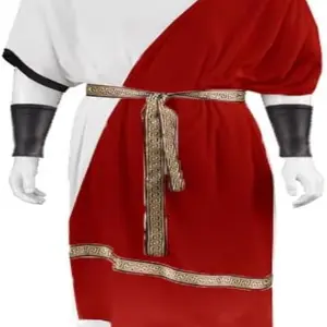 Halloween Costume Roman Toga Adult Cosplay Robe Tunic White