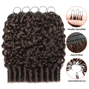 New 2026 ElNbeauty Burmese Curl Feather CrochetHuman Hair Bundles, Lightweight Pre-Separated SuperInvisibly Knot and Durable Reusable 4# 100%Human Hair 16-24inches Optional