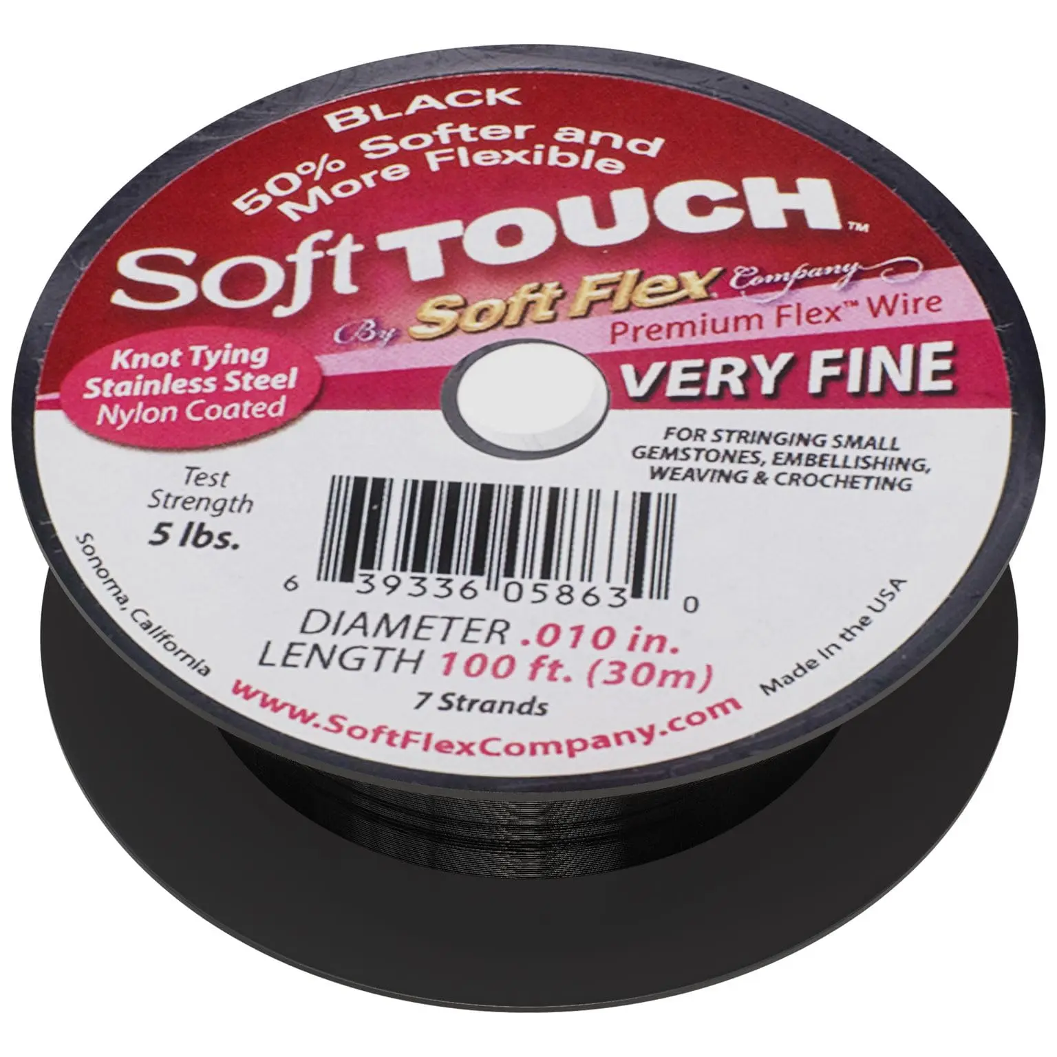 Soft Flex Kink Resistant Beading Wire - Very Fine 0.10 Diameter - Jewelry Making Bead Wire