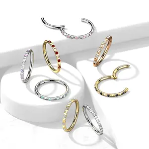 16G Diamond Cut Hoop • Clicker Ring • Nose Ring • Septum Ring • Seamless Hoop • Titanium • Helix • Cartilage Piercing • Daith • Earring